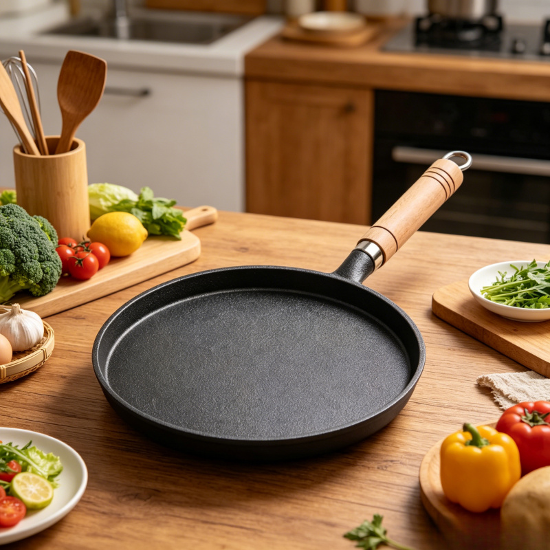 Cast Iron Tetsubin - Uncoated Cast Iron Multi-Purpose Griddle Pan,
