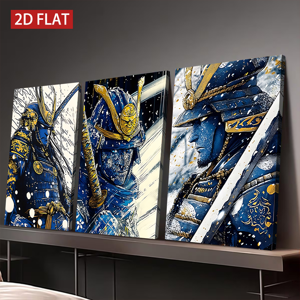 Japanese Lifestyle - 3 Counts Wooden Framed Canvas Painting,