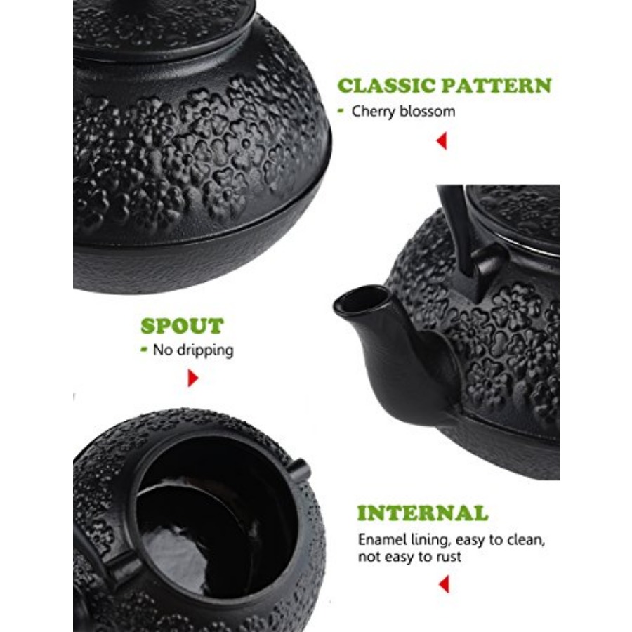 Cast Iron Teapot 40oz/ Japanes - Cast Iron Tetsubin ulasan dan harga