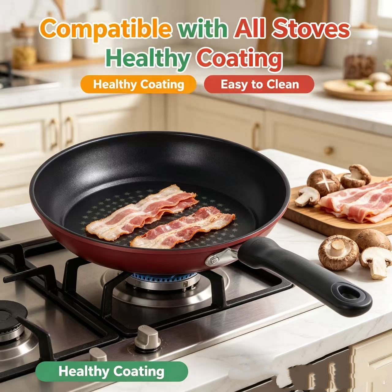 Premium Granite Non Stick Fryi - Cast Iron Tetsubin ulasan dan harga